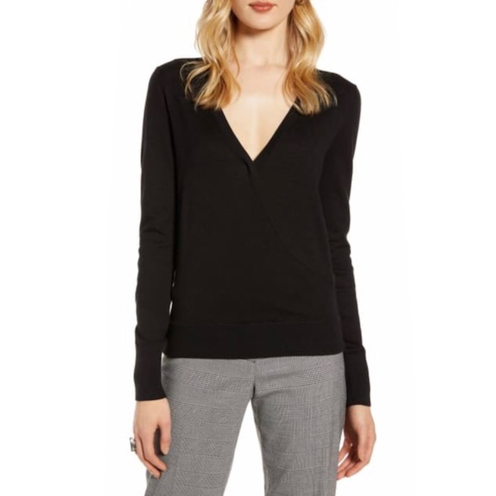 Halogen Faux Wrap Sweater